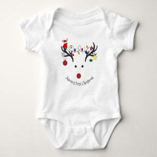 "Rudolph the Rednose" Customisable  Baby Bodysuit