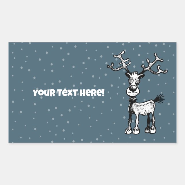 Rudolph the Reindeer Rectangular Sticker (Front)