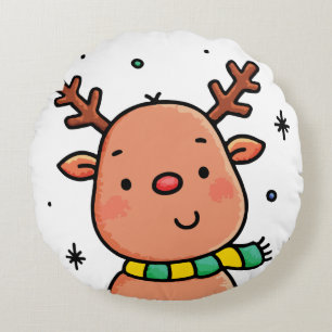 Rudolph the reindeer round cushion