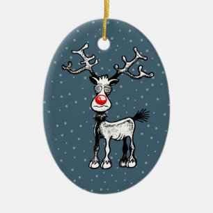 Rudolph the Reindeer's Bad Mood Ceramic Ornament