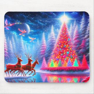 Rudolph + Two Reindeer Get Ready to Assist Santa Mouse Pad