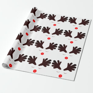 Rudolph White Wrapping Paper