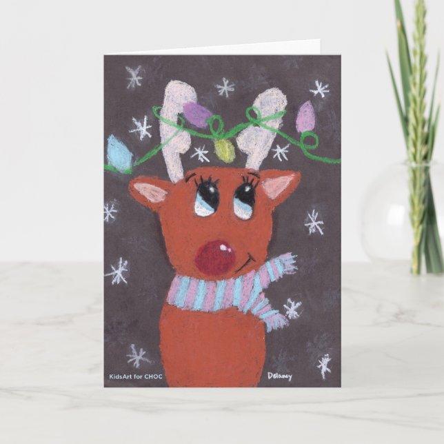 Rudolph's Sparkly Antlers - KidsArt for CHOC Card (Front)