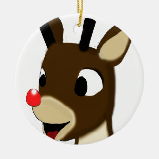 Rudulph the Reindeer Ceramic Ornament