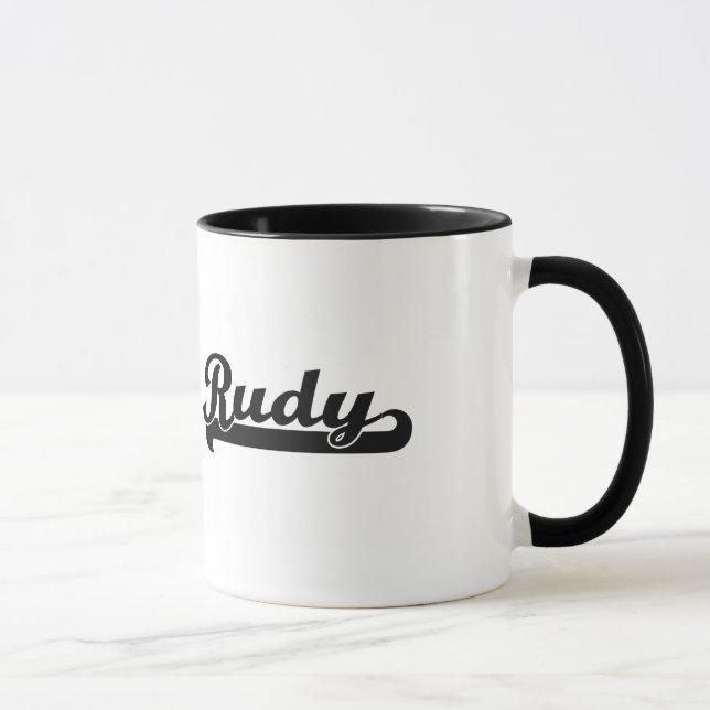 Rudy Classic Retro Name Design Mug (Right)
