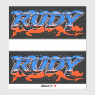 Rudy First Name Graffiti Sticker