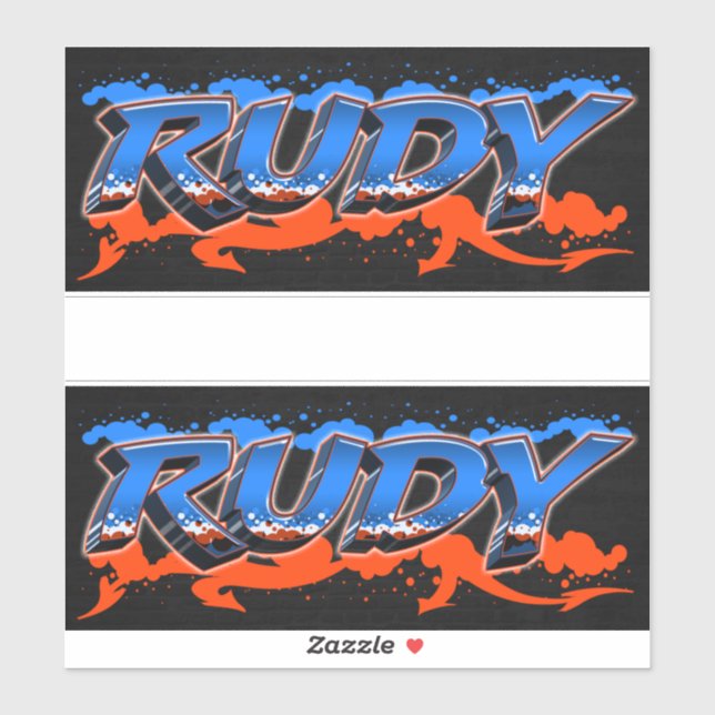 Rudy First Name Graffiti Sticker (Sheet)