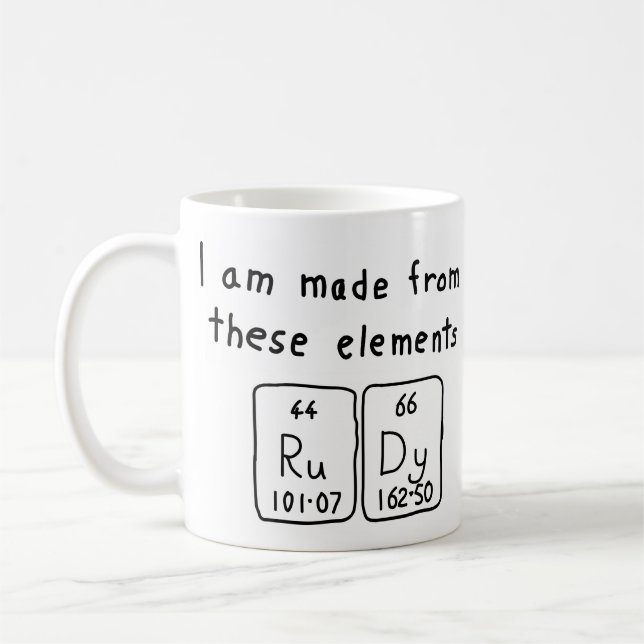 Rudy periodic table name mug (Left)