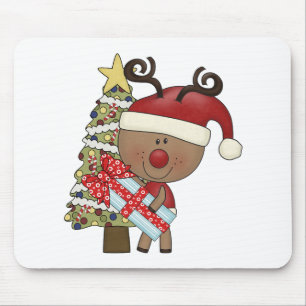 Rudy Reindeer Holiday Tree Mouse Pad