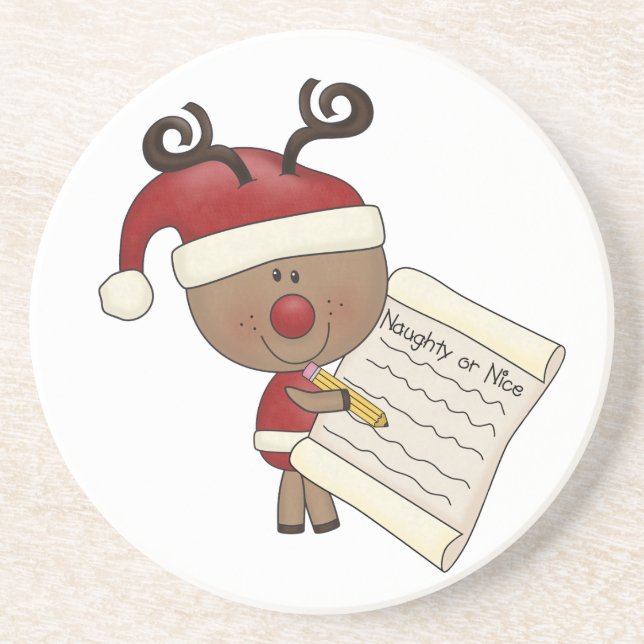 Rudy Reindeer Naughty or Nic Coaster (Front)
