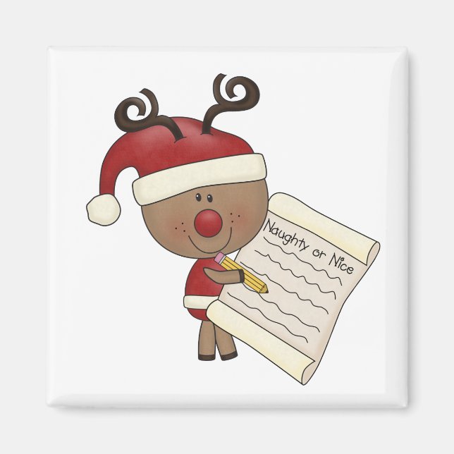 Rudy Reindeer Naughty or Nic Magnet (Front)
