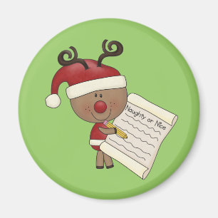 Rudy Reindeer Naughty or Nic Magnet