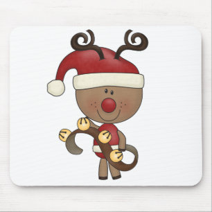 Rudy Reindeer With Bells Mouse Pad