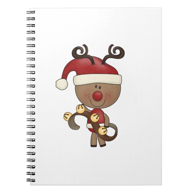 Rudy Reindeer With Bells Notebook (Front)