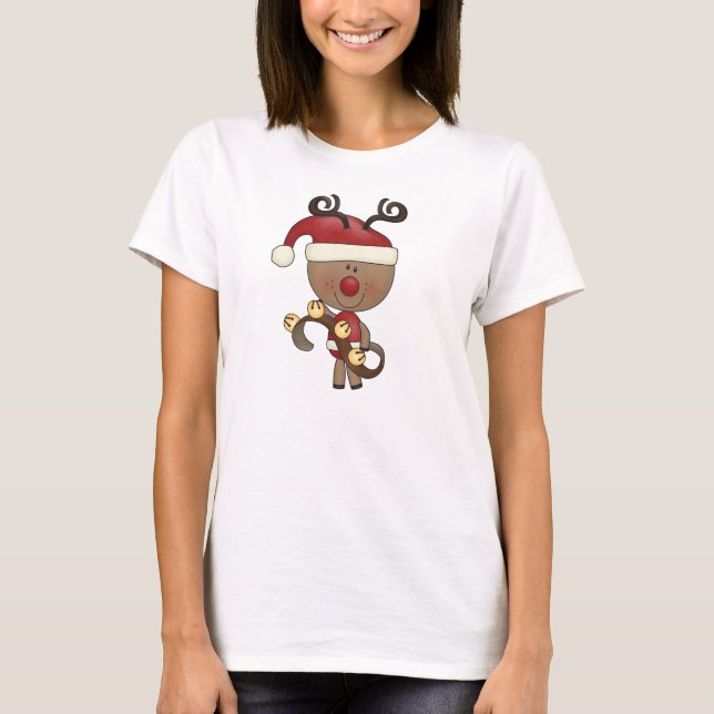 Rudy Reindeer With Bells T-Shirt (Front)