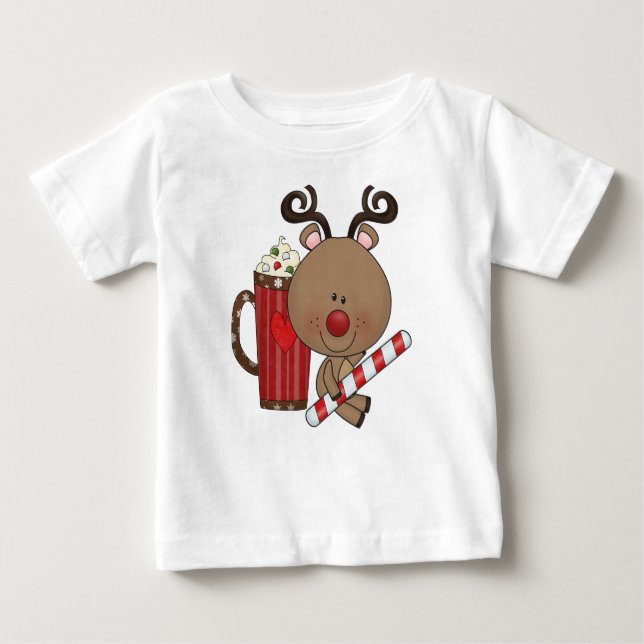 Rudy Reindeer With Cocoa Baby T-Shirt (Front)