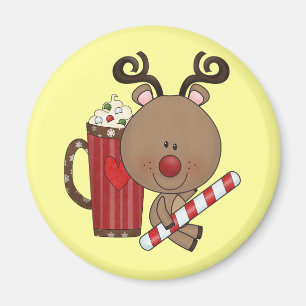 Rudy Reindeer With Cocoa Magnet