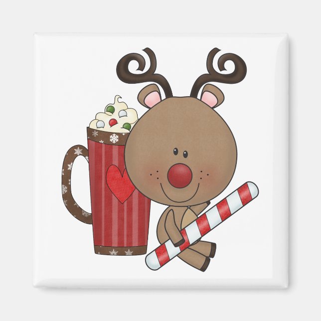 Rudy Reindeer With Cocoa Magnet (Front)