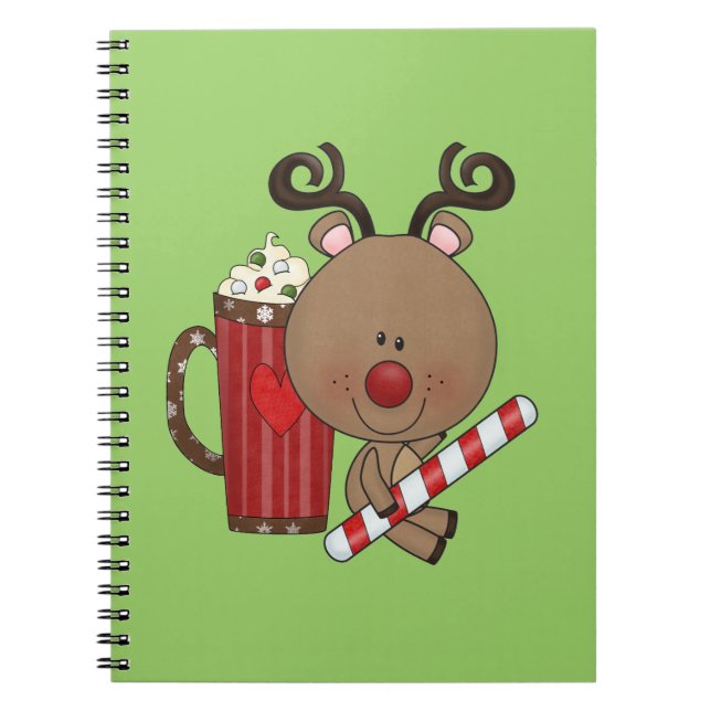 Rudy Reindeer With Cocoa Notebook (Front)