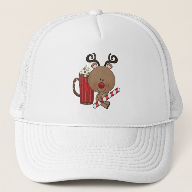 Rudy Reindeer With Cocoa Trucker Hat (Front)