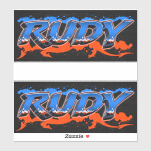 Rudy Vorname Name Graffiti Aufkleber Sticker