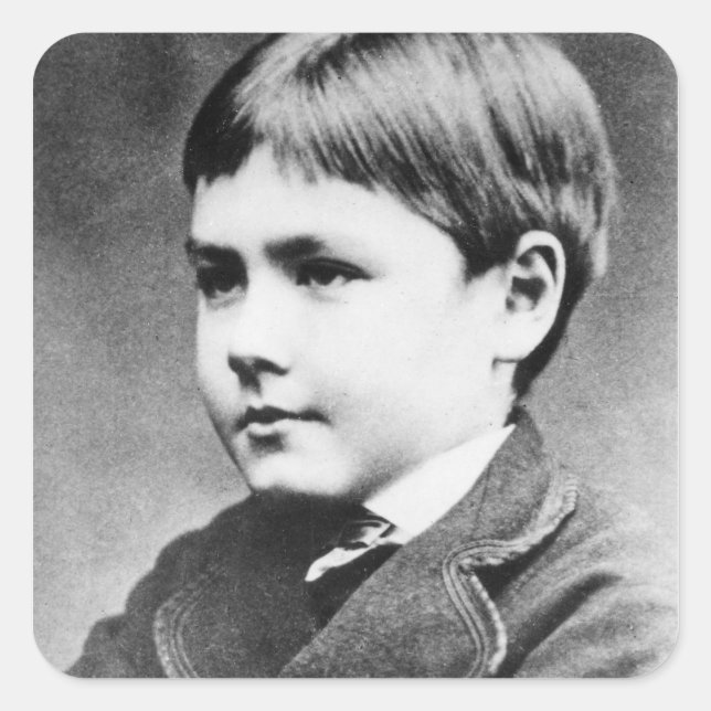 Rudyard Kipling, c.1870 Square Sticker (Front)