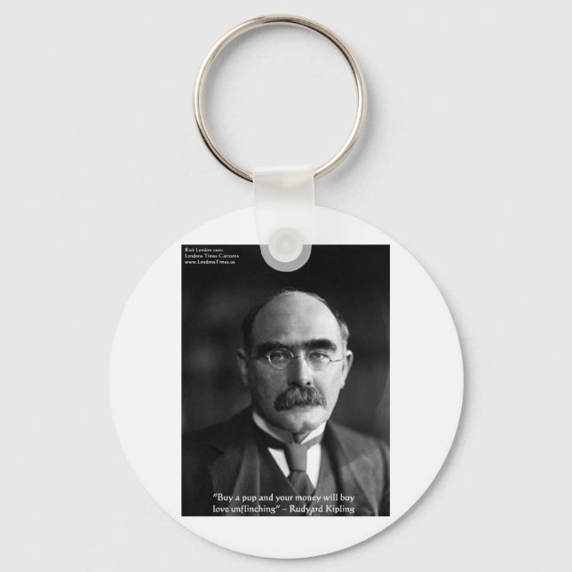 Rudyard Kipling "Puppy Love" Quote Gifts Tees Etc Key Ring (Front)