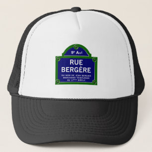 Rue Bergere, Paris Street Sign Trucker Hat