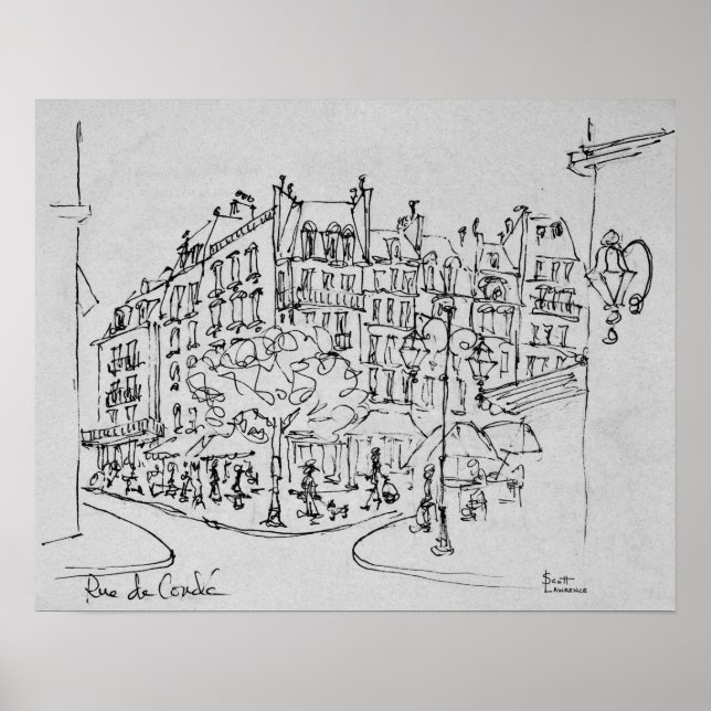 Rue de Conde | Jardin du Luxembourg, Paris Poster (Front)