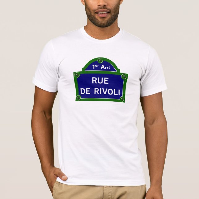 Rue de Rivoli, Paris Street Sign T-Shirt (Front)