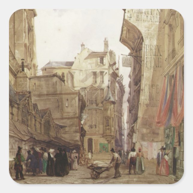 Rue des Pretes, St. Germain L'Auxerrois, Paris Square Sticker (Front)