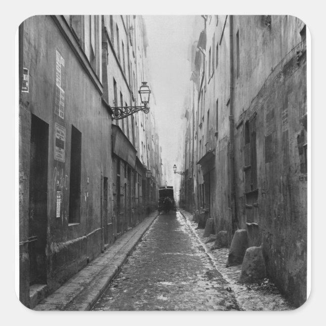 Rue des Vertus, from rue Phelippeaux, Paris Square Sticker (Front)