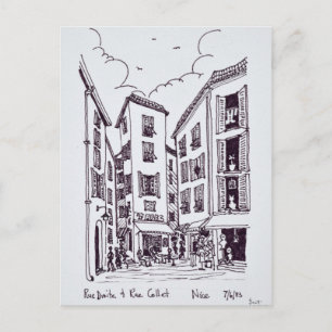 Rue Droite & Rue Collet Old Nice, France Postcard