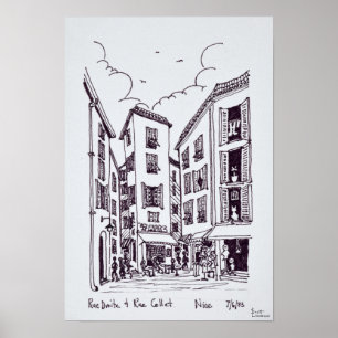 Rue Droite & Rue Collet Old Nice, France Poster