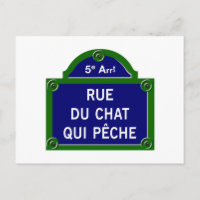 Rue du Chat qui Peche, Paris Street Sign