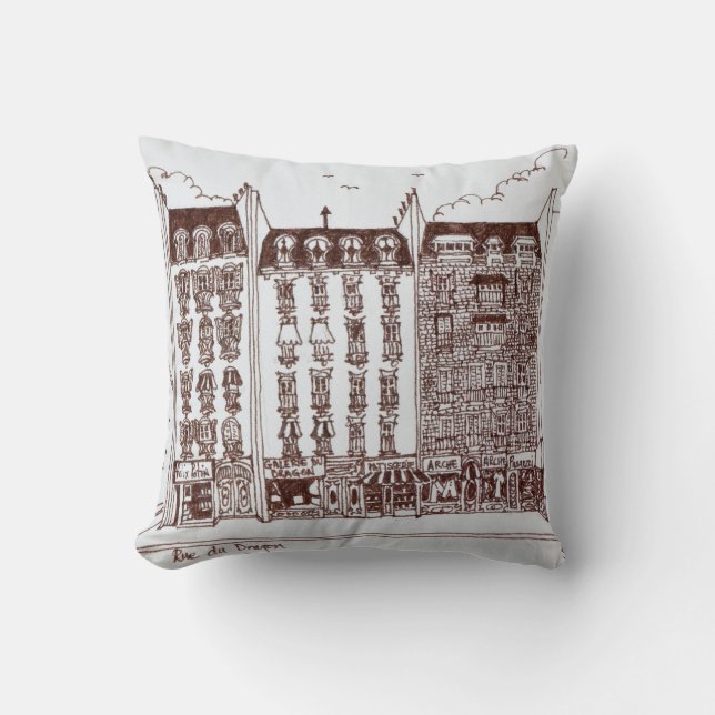 Rue du Dragon, Saint-Germain-des-Pres, Paris Cushion (Front)