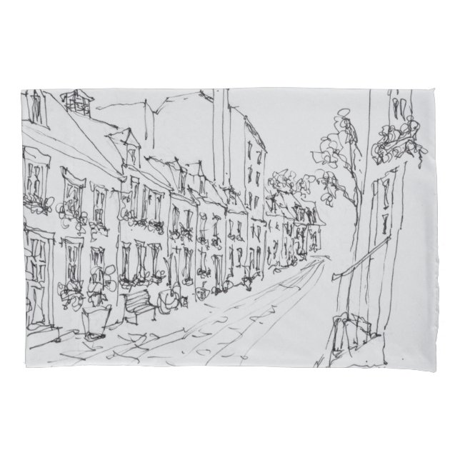 Rue du Petit Champlain, Quebec, Canada Pillowcase (Front-Left)