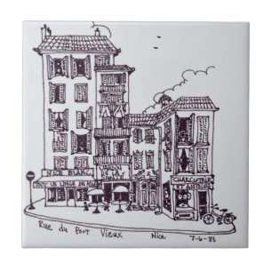 Rue du Vieux Port in Old Nice Nice, France Ceramic Tile