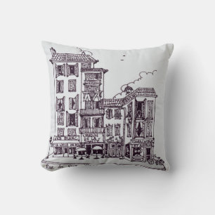 Rue du Vieux Port in Old Nice Nice, France Cushion
