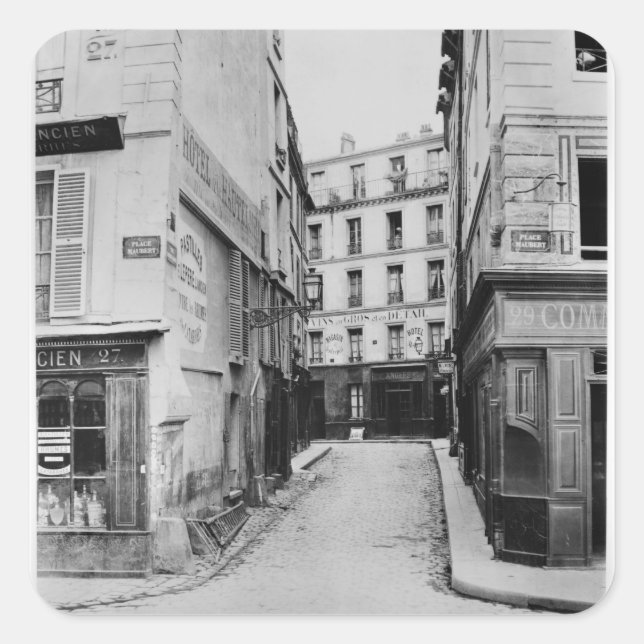 Rue Maitre Albert  Paris, 1858-78 Square Sticker (Front)