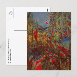 Rue Montorgueil with Flags by Claude Monet Postcard