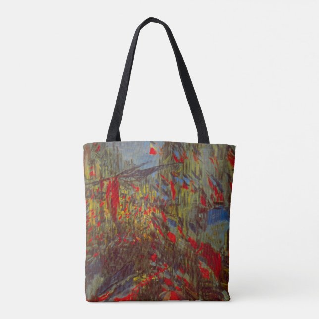 Rue Montorgueil with Flags by Claude Monet Tote Bag (Back)