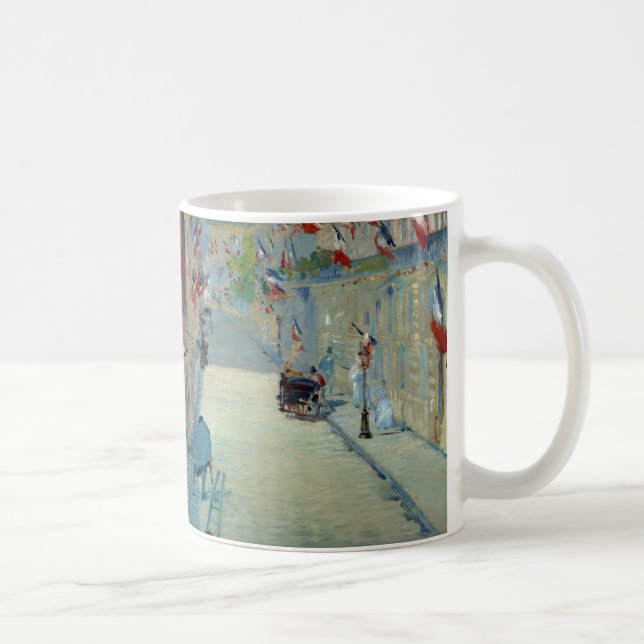 Rue Mosnier with Flags Manet French France Art Coffee Mug (Right)