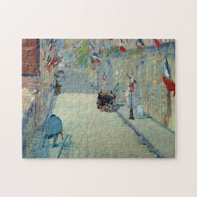 Rue Mosnier with Flags Manet French France Art Jigsaw Puzzle (Horizontal)