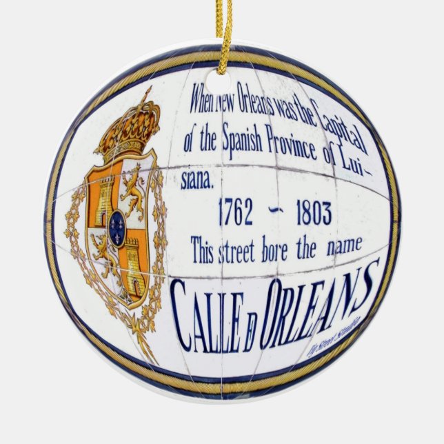 Rue Orleans Tile Mural Ceramic Tree Decoration (Front)