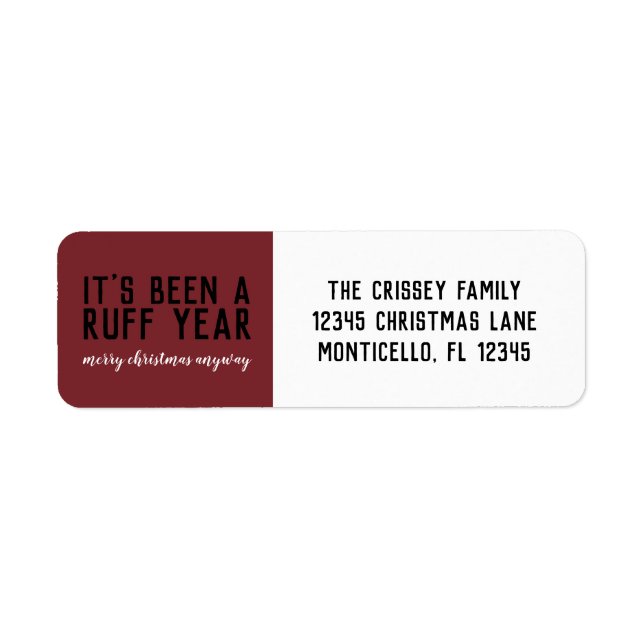 Ruff Year 2020 Merry Christmas anyway Return Address Label (Front)