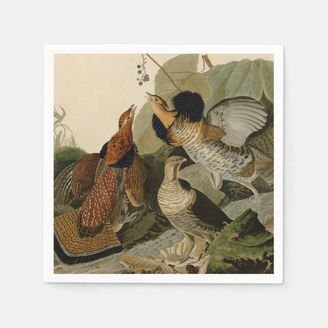 Ruffed Grouse Audubon Game Bird Napkin (Front)