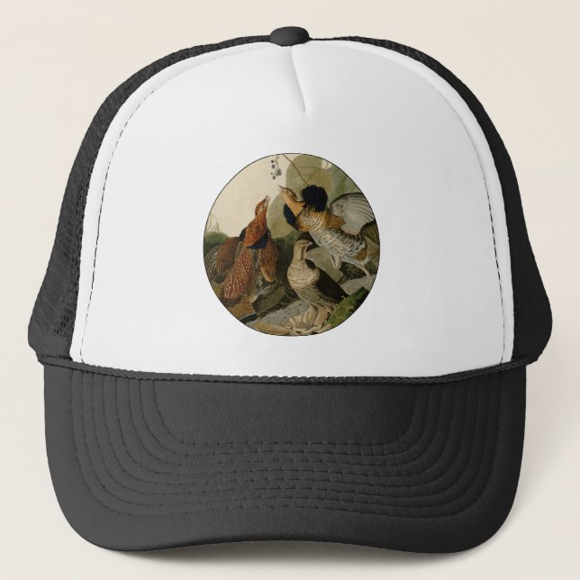 Ruffed Grouse Audubon Game Bird Trucker Hat (Front)