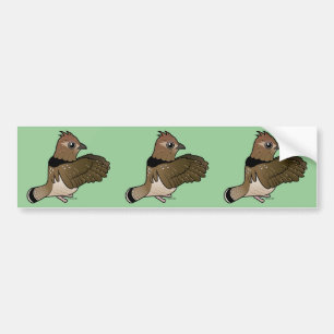 Ruffed Grouse (drumming) Bumper Sticker