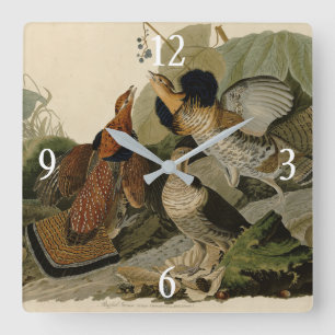 Ruffed Grouse - from Audubon's Birds of America Square Wall Clock